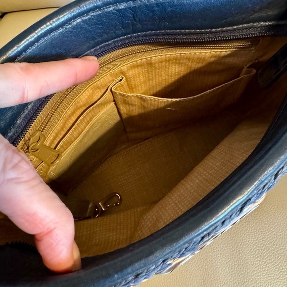 Brighton Blue and Tan Woven Crossbody Bag - Picture 5 of 5